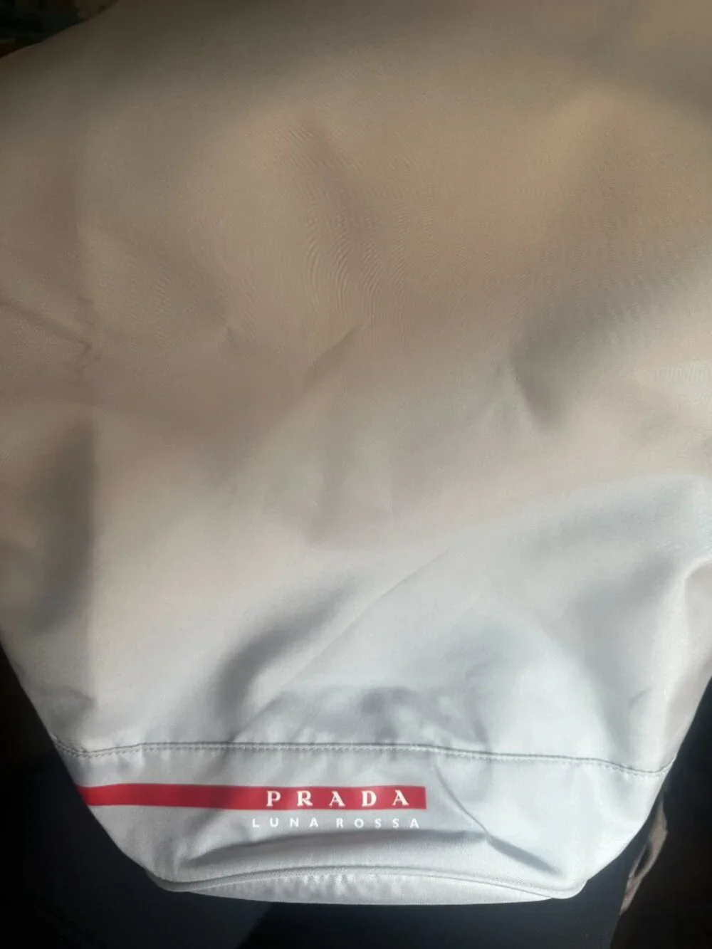 Prada Luna Rossa Gray Ditty Sailing Drawstring Backpack Sling Bag